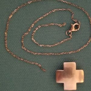Tiffany Cross Charm & 16" chain